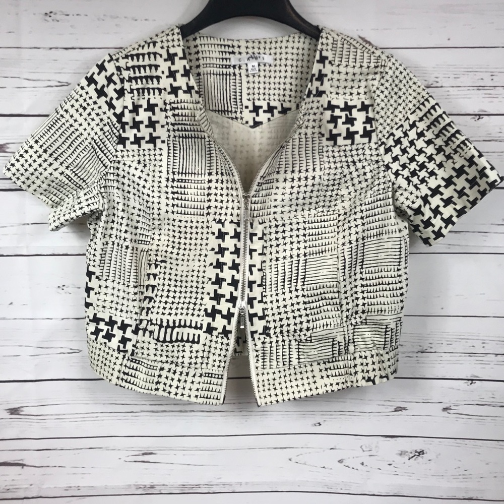 CAbi Coupe Bomber Short Sleeve Jacket Size M EUC